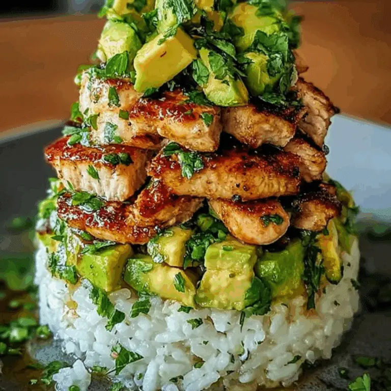 Honey Lime Chicken & Avocado Rice Stack