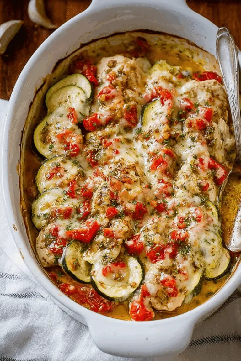 Mediterranean Chicken Zucchini Bake