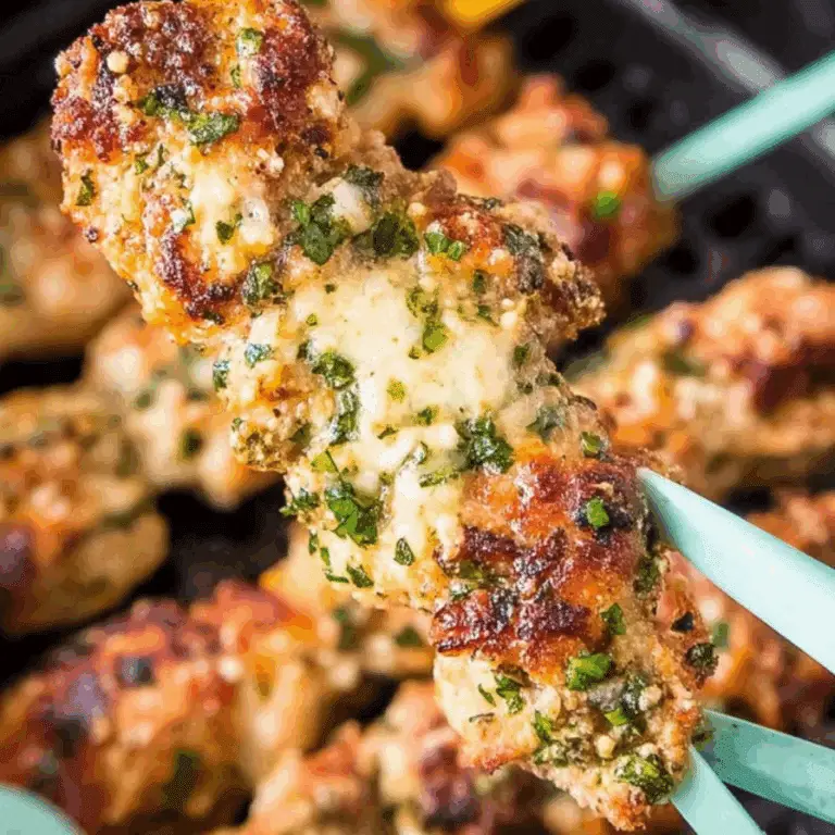 Air Fryer Garlic Parmesan Chicken Skewers