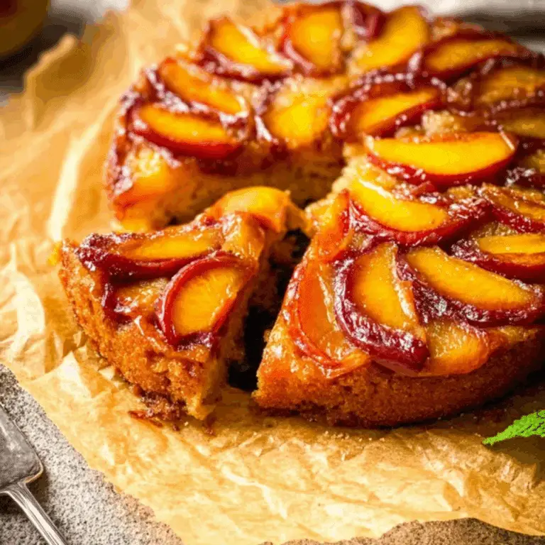 Bourbon Peach Upside Down Cake