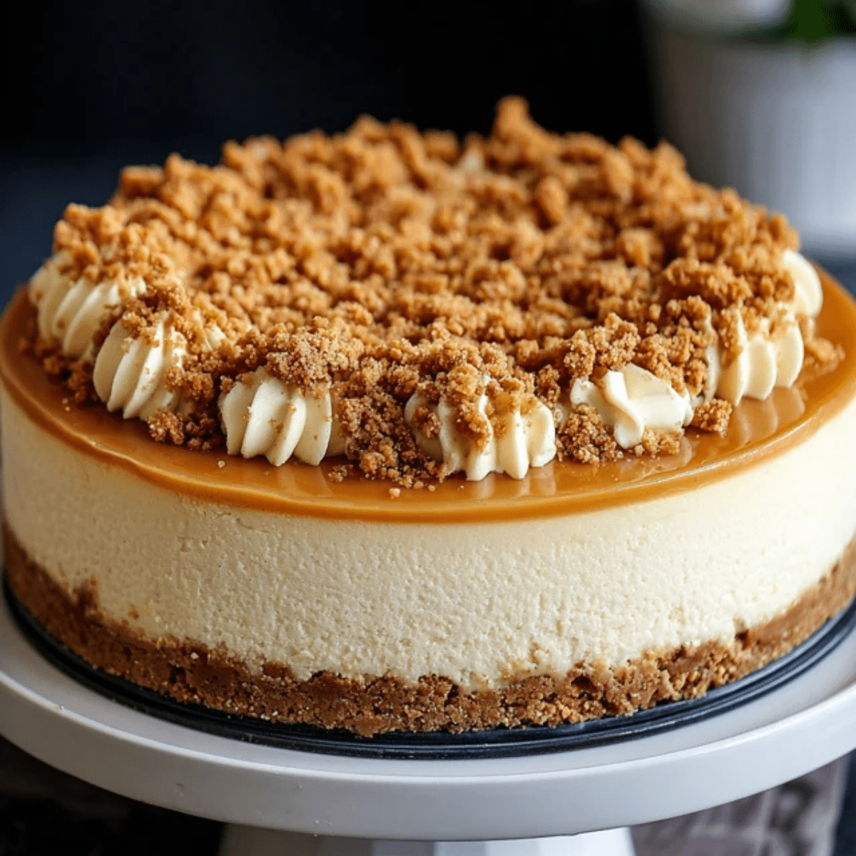 Butterscotch Cheesecake with a Buttery Crumble