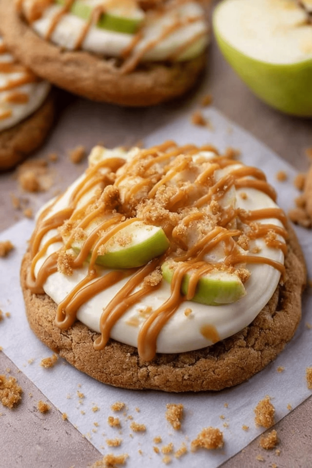 Caramel Crumbl Apple Cookies