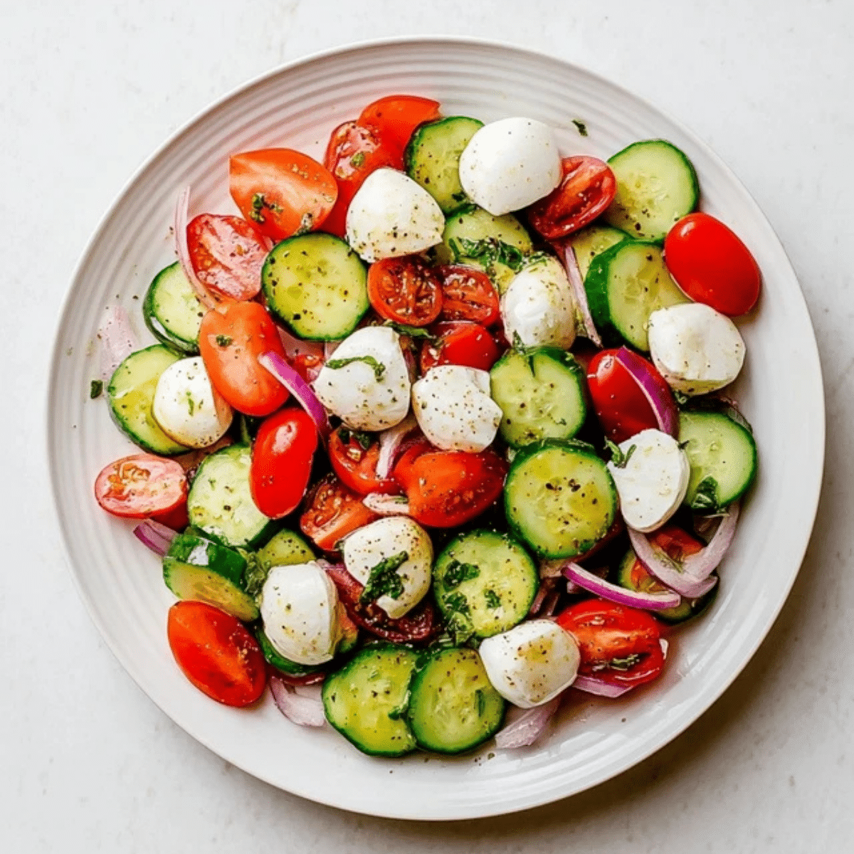 Fresh Cucumber Caprese Salad: A Light and Refreshing Delight for Your ...