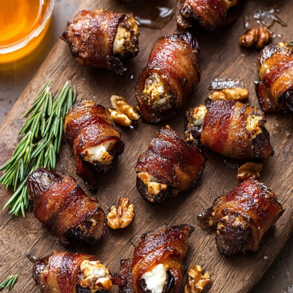 Goat Cheese Stuffed Bacon Wrapped Dates