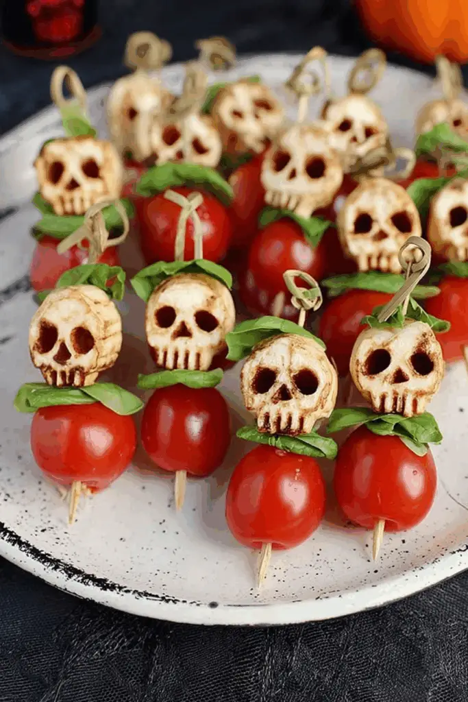 Halloween Caprese Salad Skewers: A Spooky Twist on a Classic Appetizer ...