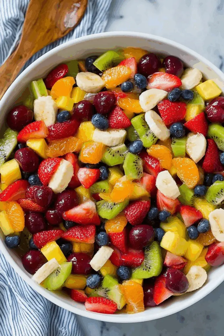 Honey Lime Rainbow Fruit Salad