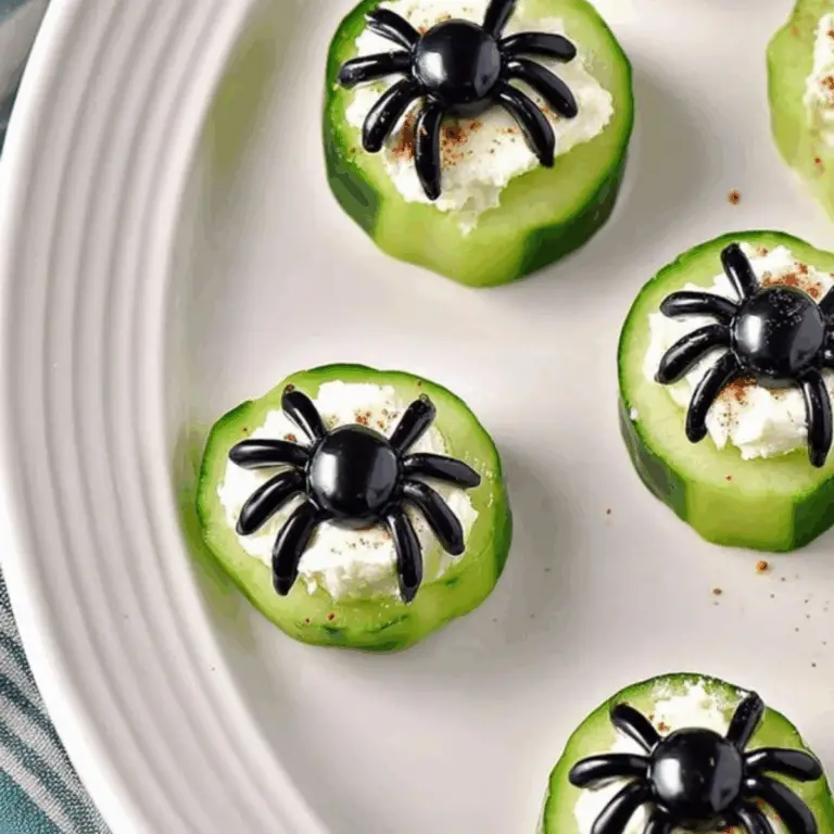 Keto Spider Cucumber Appetizer Bites