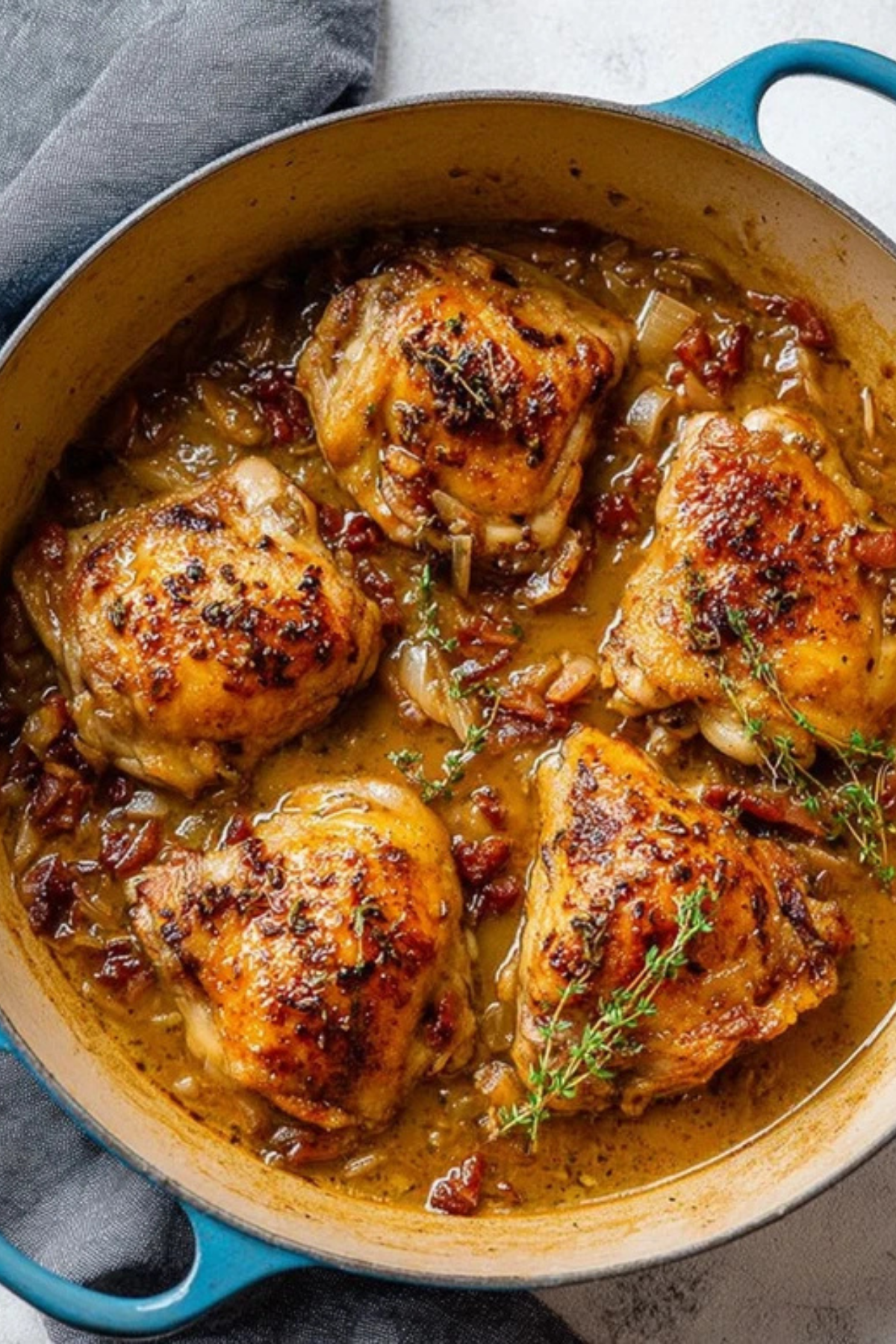 Braised Apple Cider Chicken Thighs