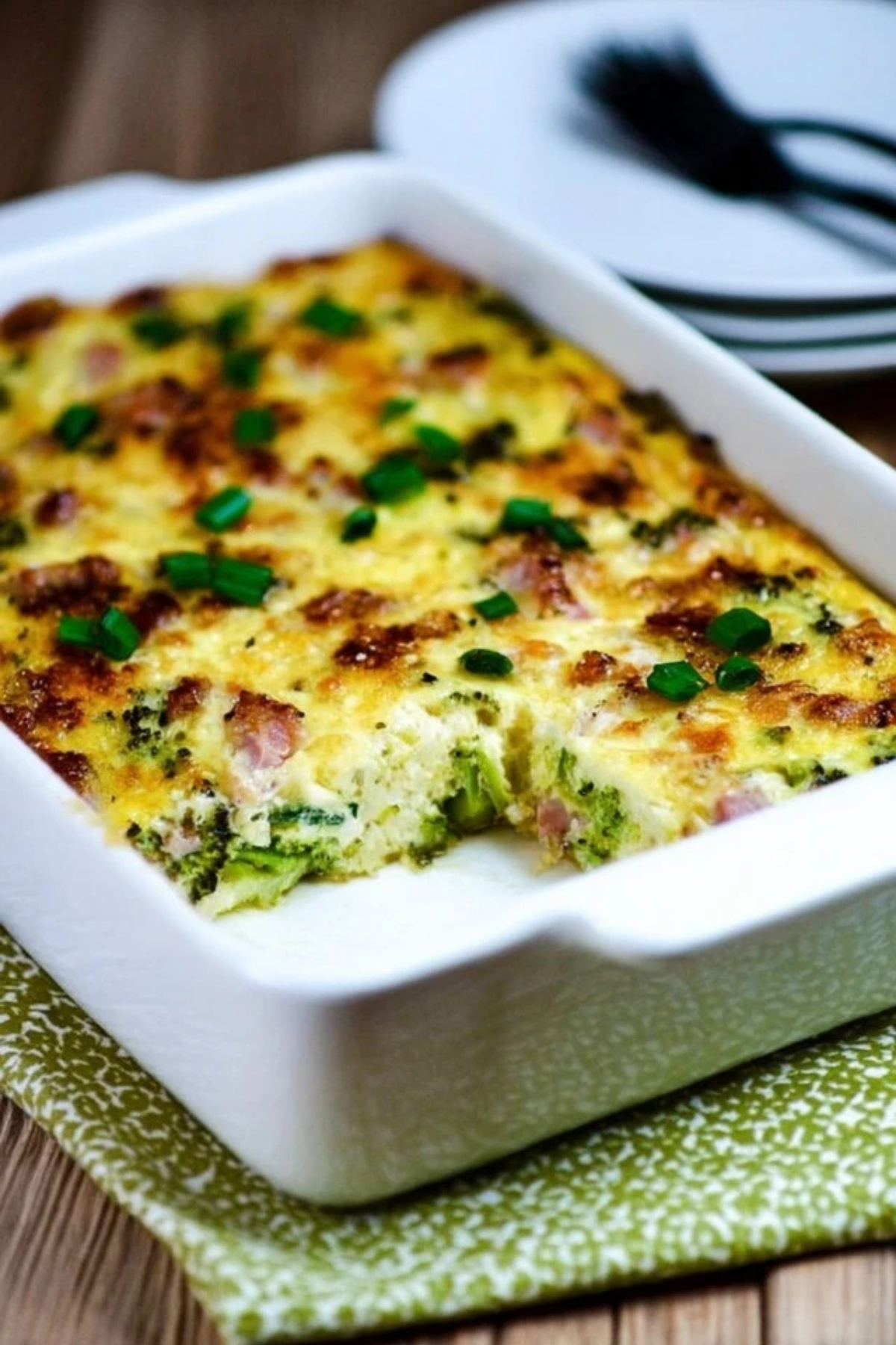 Broccoli Ham Mozzarella Egg Bake