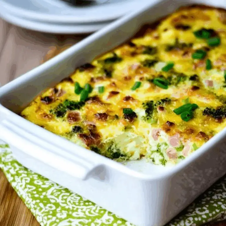 Broccoli Ham Mozzarella Egg Bake