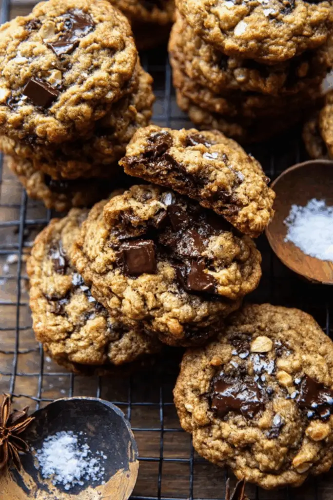 Brown Butter Pumpkin Oatmeal Chocolate Chip Cookies