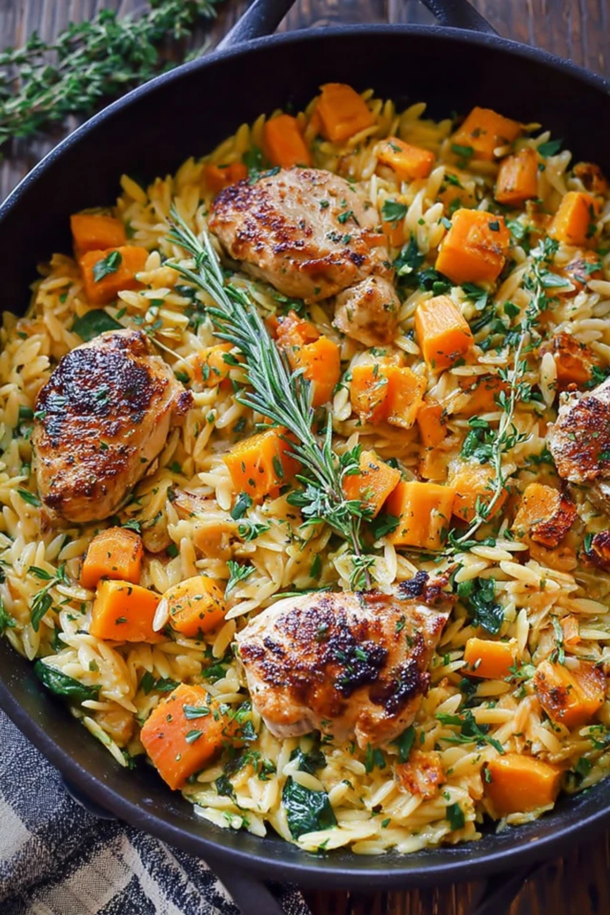 Chicken Orzo with Butternut Squash