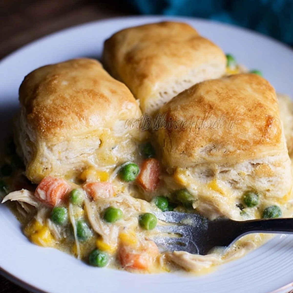 Chicken Pot Pie with Biscuits