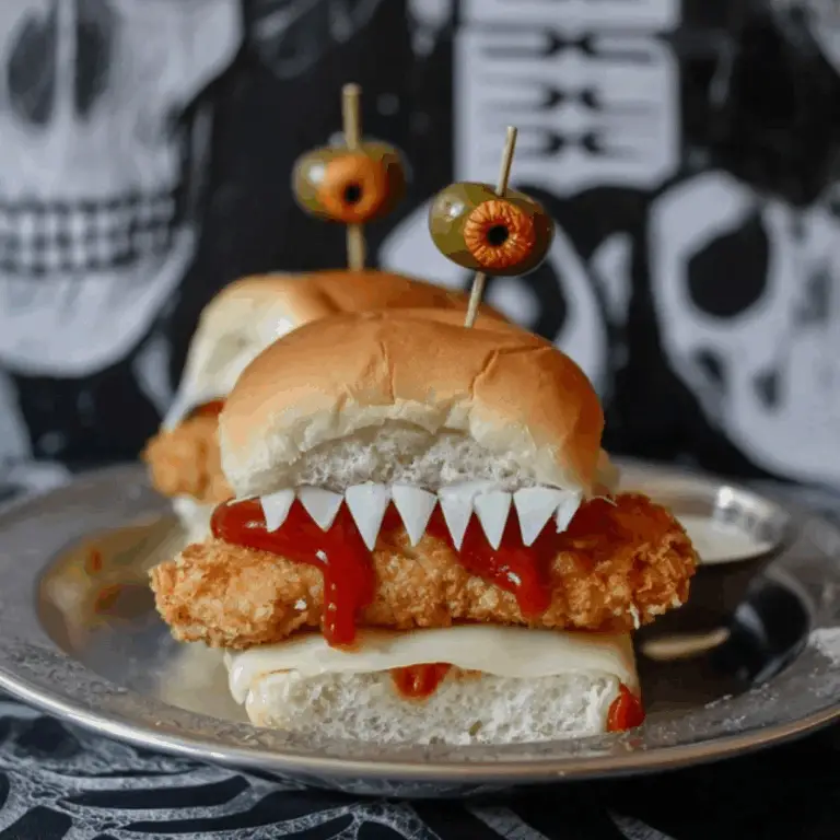 Halloween Chicken Parmesan Sliders