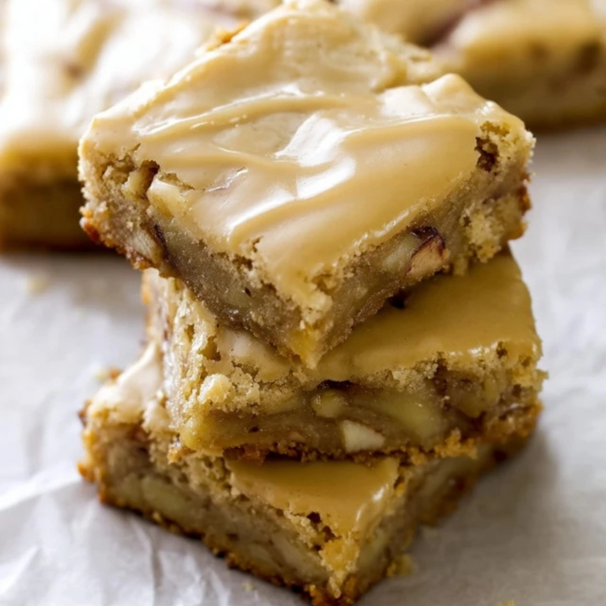 Maple Glazed Apple Blondies