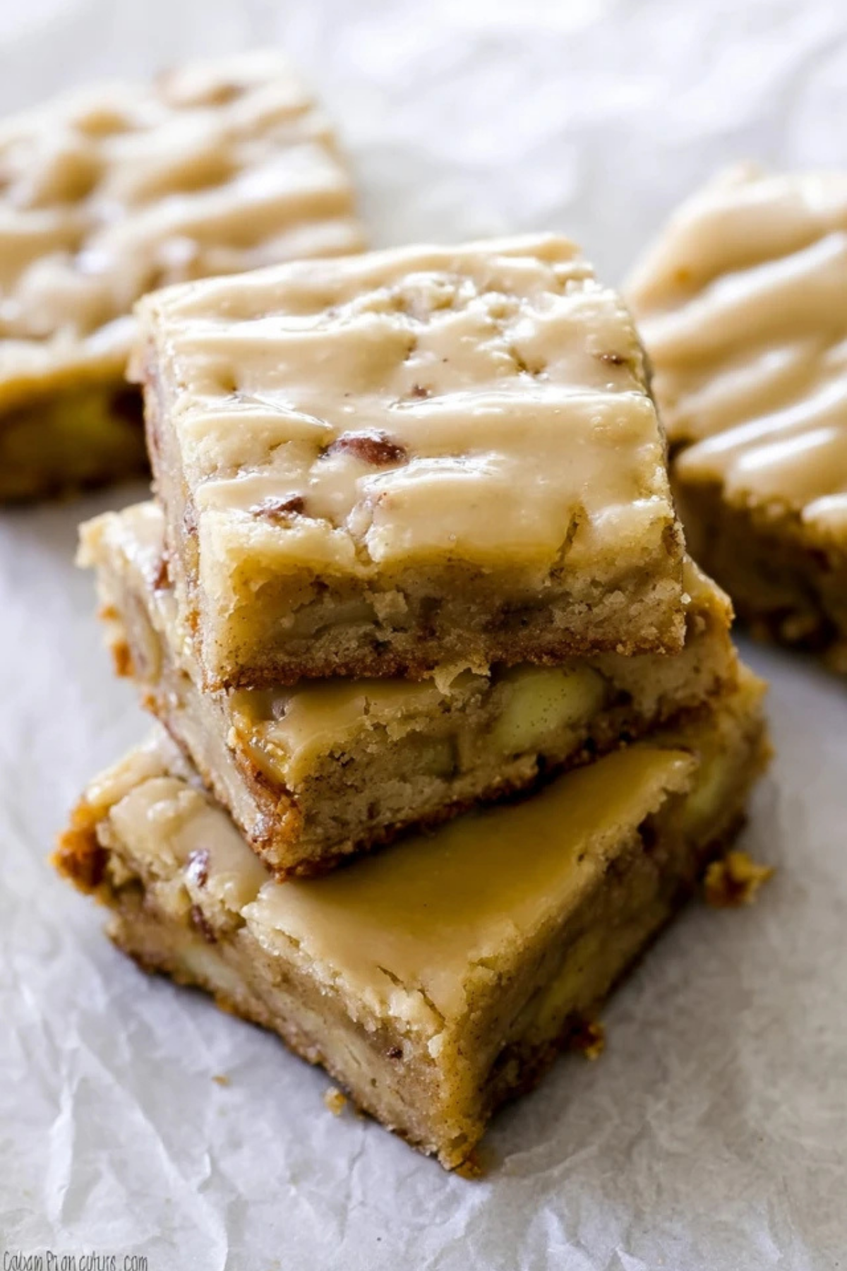 Maple Glazed Apple Blondies