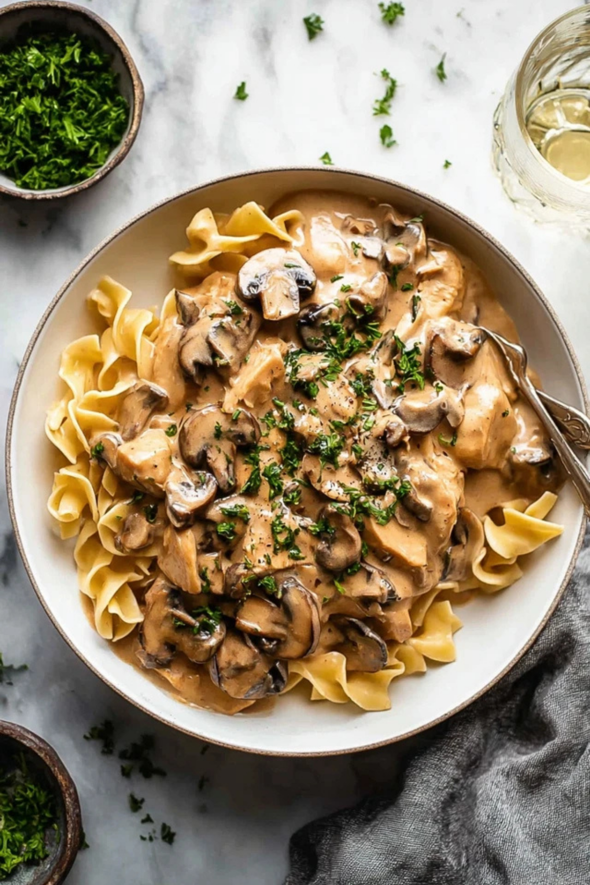 One Pan Chicken Stroganoff