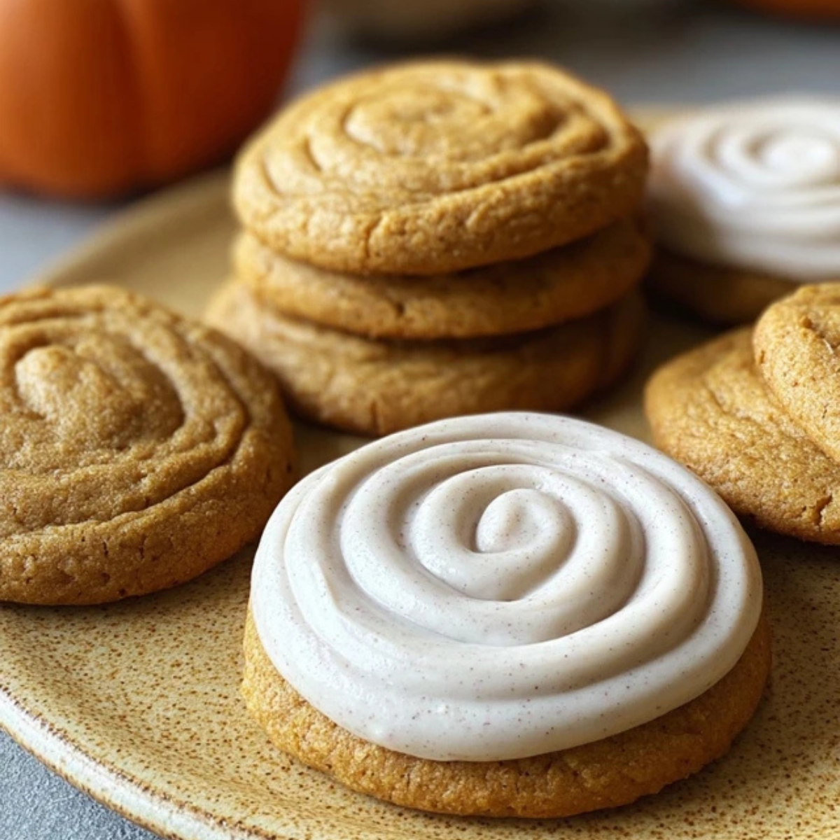 Pumpkin Cookies with Cinnamon Frosting