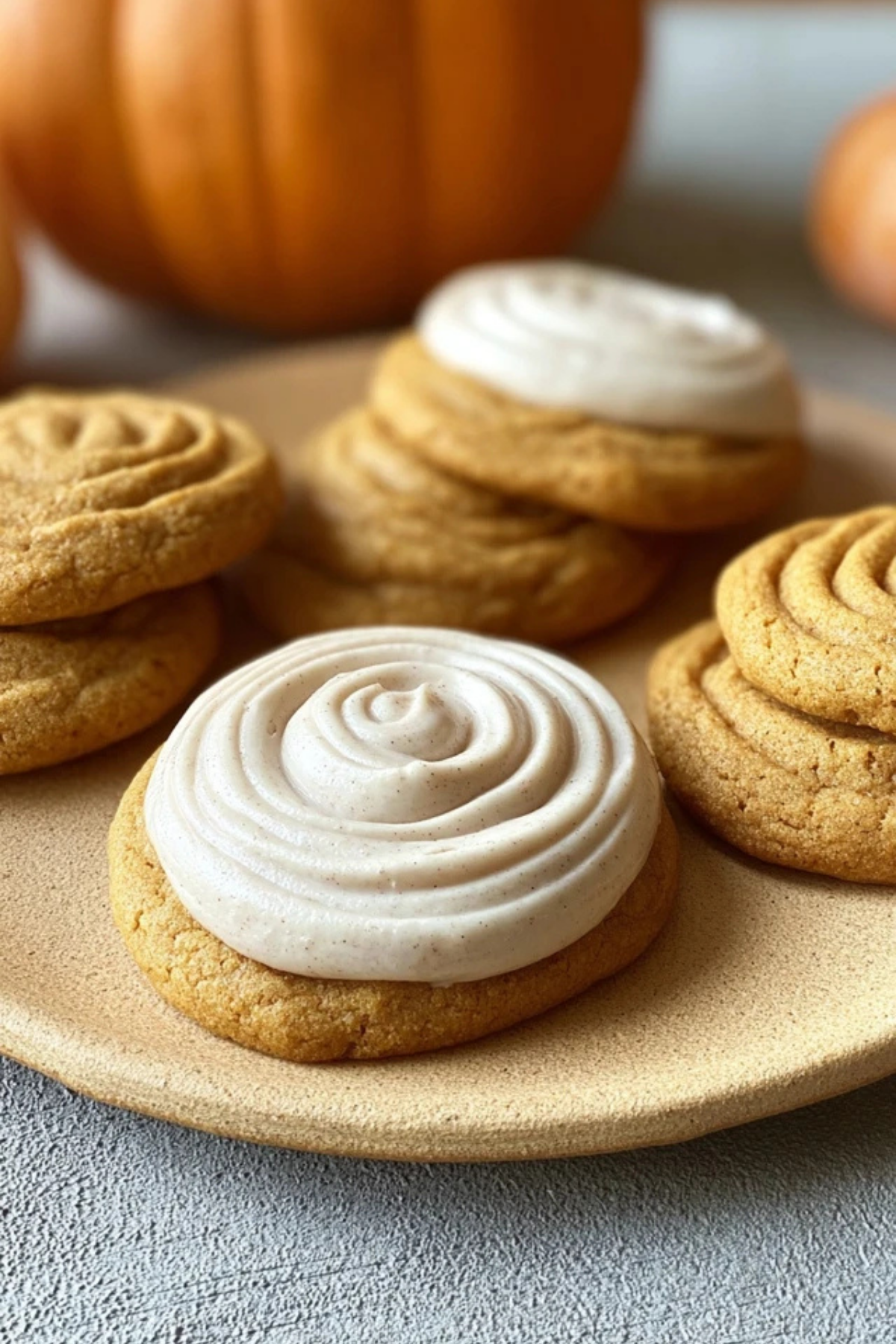 Pumpkin Cookies with Cinnamon Frosting