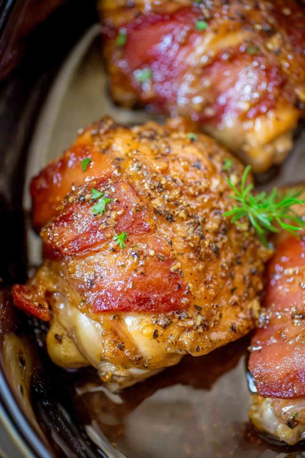 Slow Cooker Bacon Brown Sugar Garlic Chicken