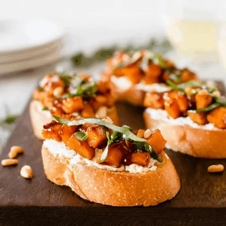 Whipped Goat Cheese Butternut Squash Bruschetta