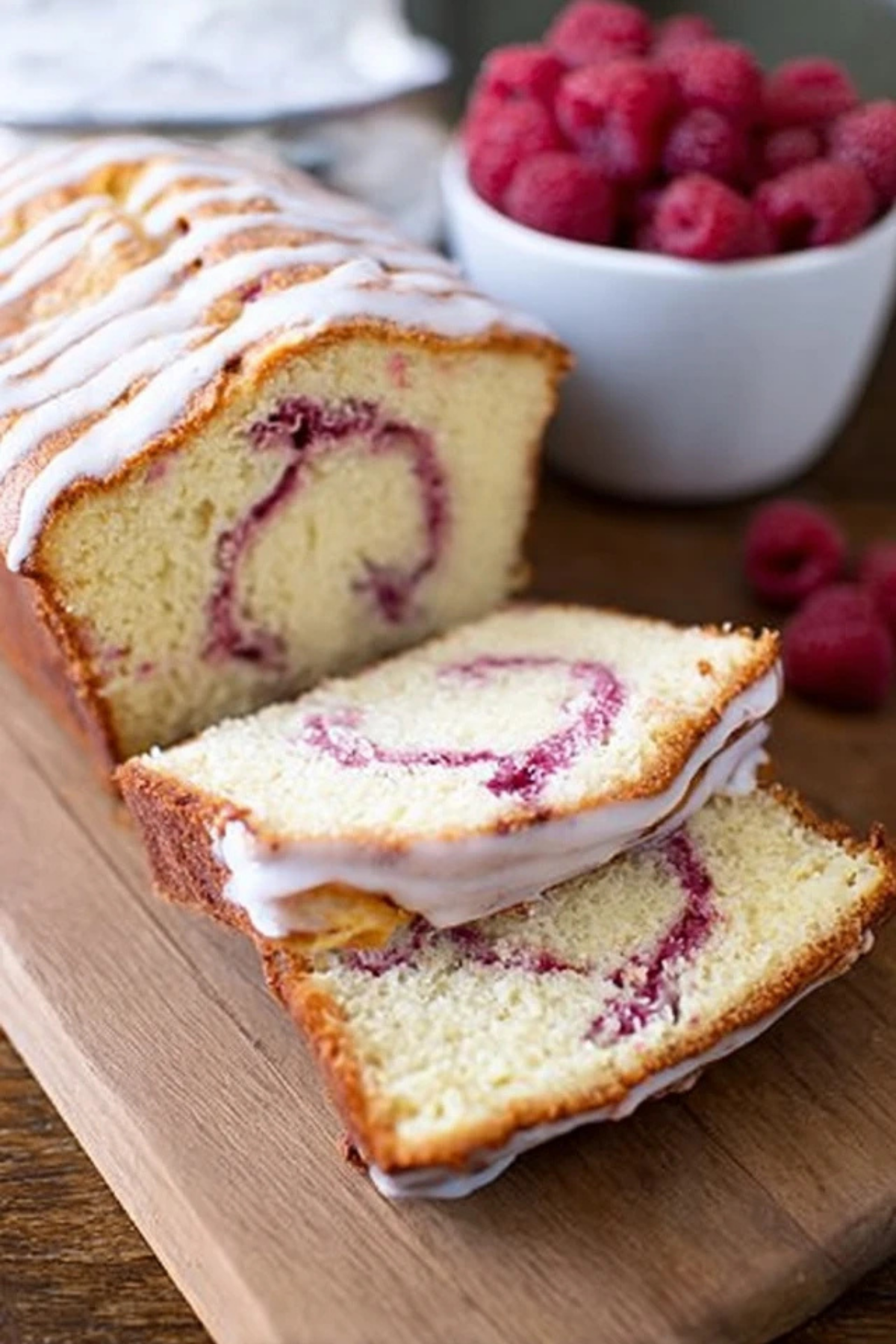 Yogurt Cake with Raspberry Swirl