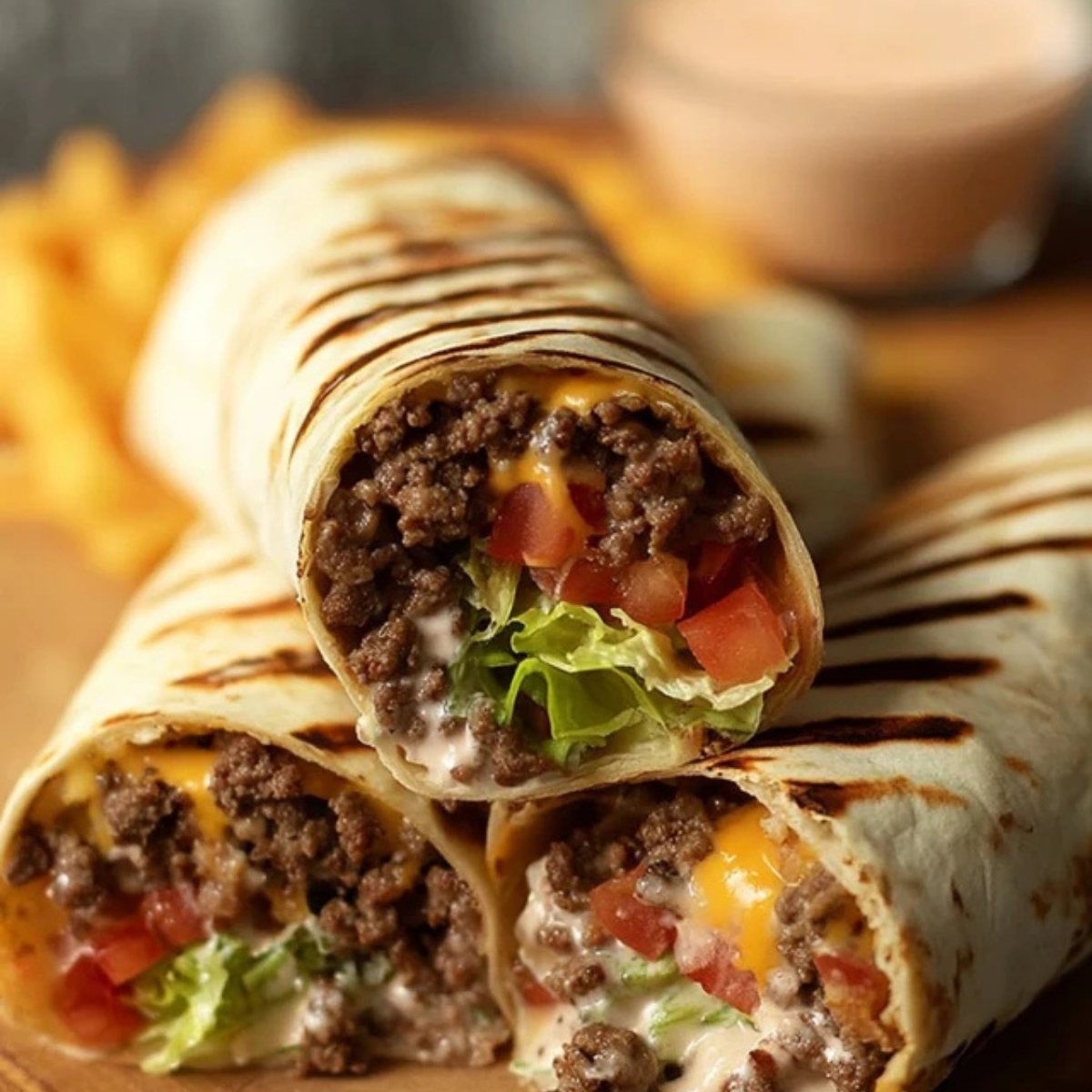 Burrito Style Cheeseburger Wraps