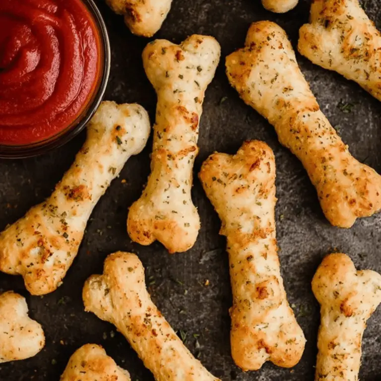 Cheesy Halloween Breadstick Bones