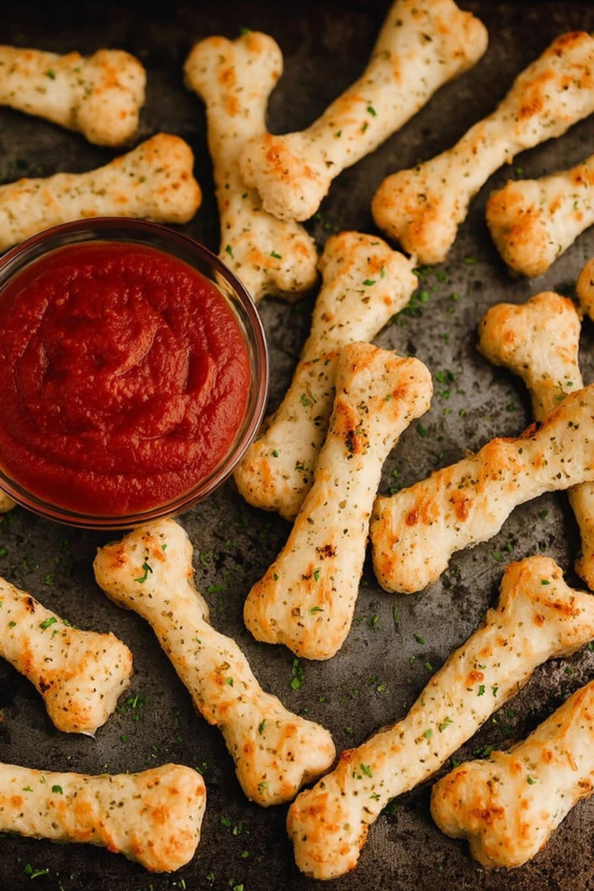 Cheesy Halloween Breadstick Bones