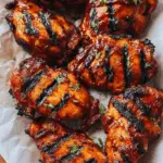 Grilled honey BBQ bacon chicken kabobs