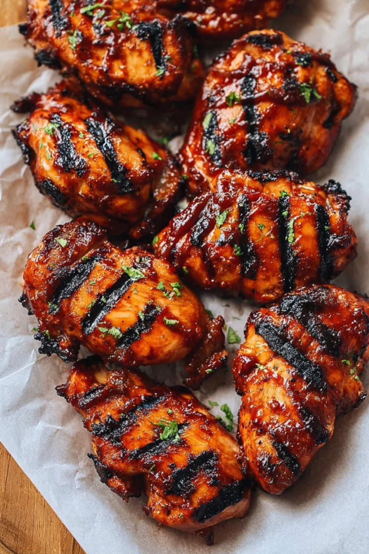 Grilled honey BBQ bacon chicken kabobs