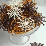 Halloween Chocolate Pretzel Spider Webs