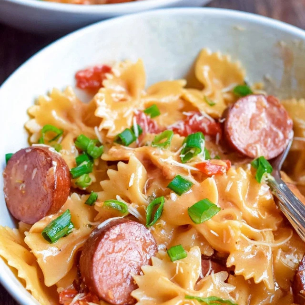 One Pot Cheesy Smoked Sausage Pasta