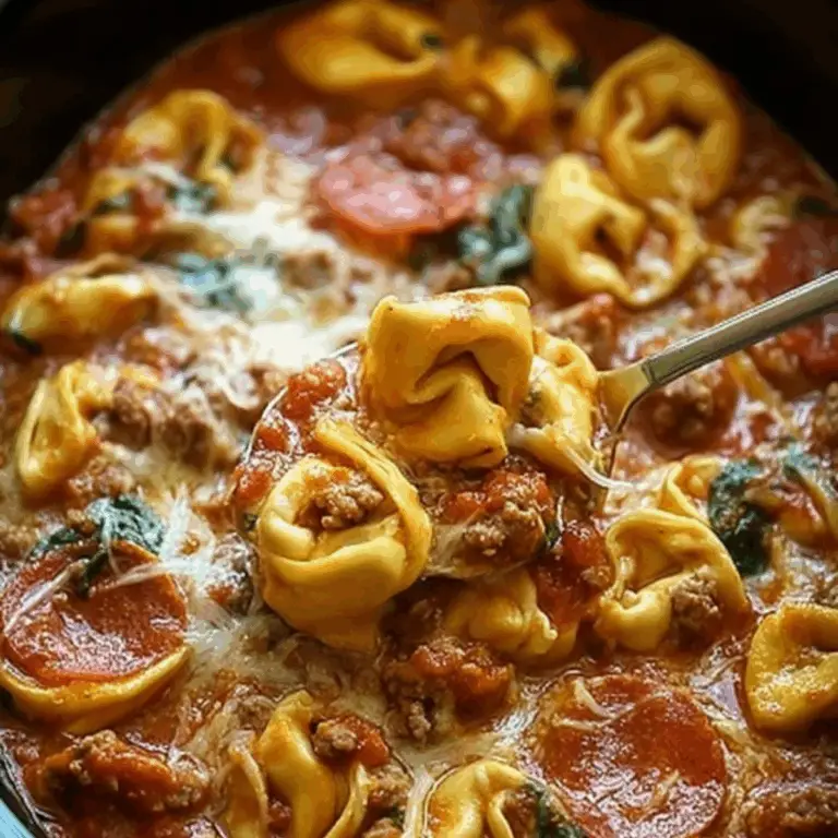 Crockpot Cheese Tortellini and Sausage