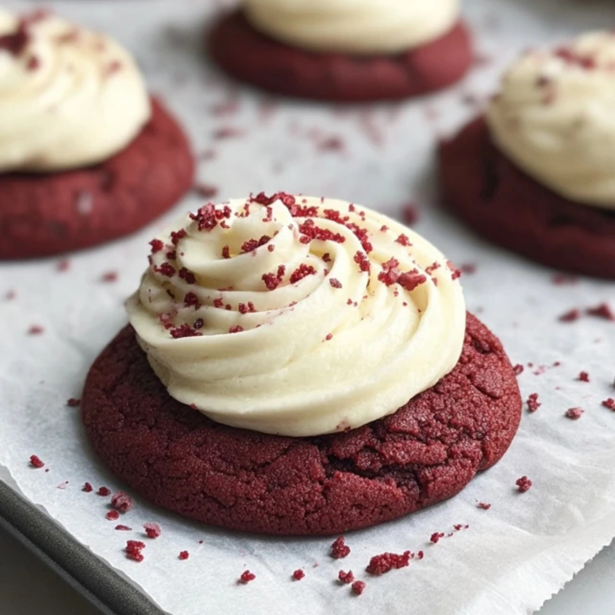 Crumbl Copycat Red Velvet Cookies