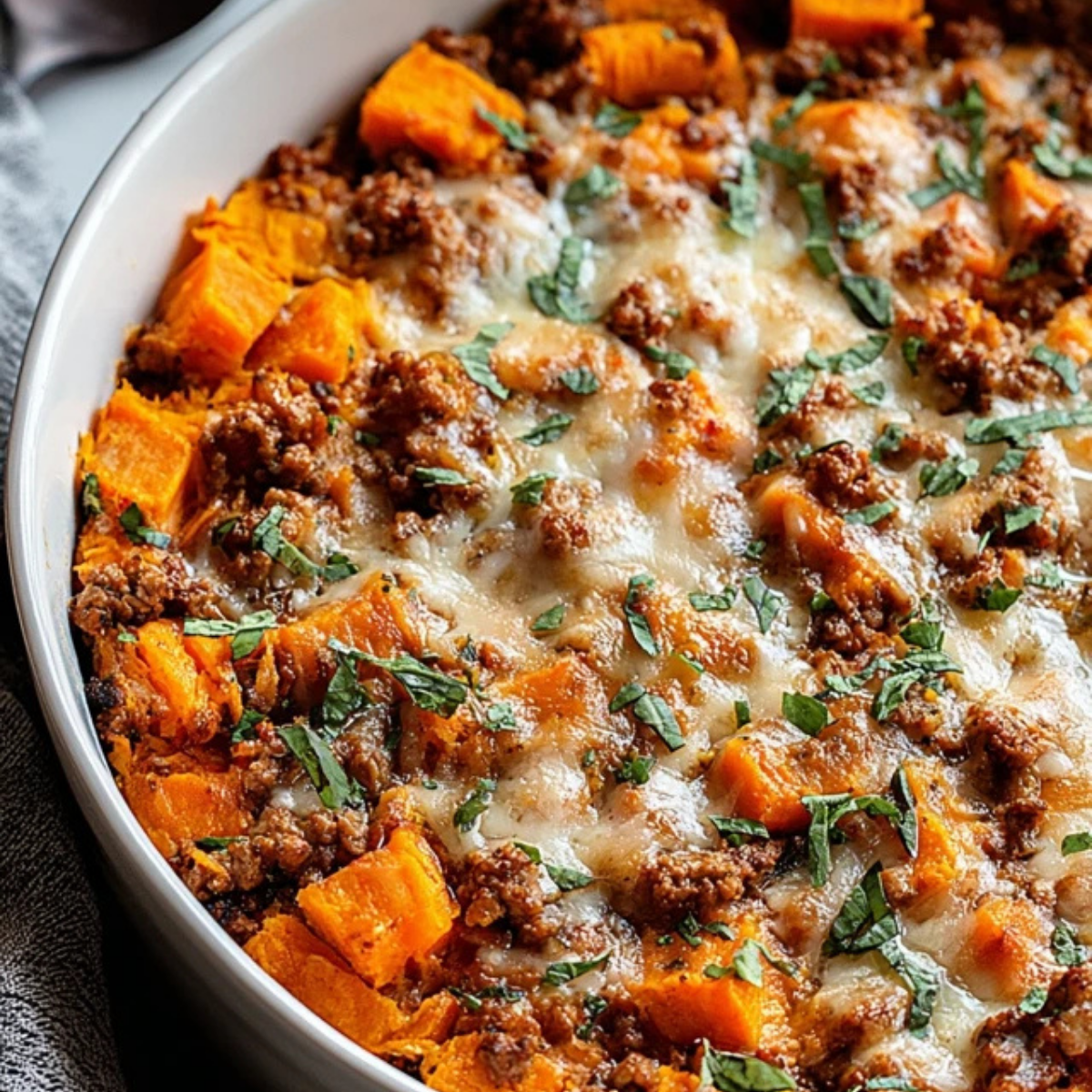 Ground Turkey Sweet Potato Bake