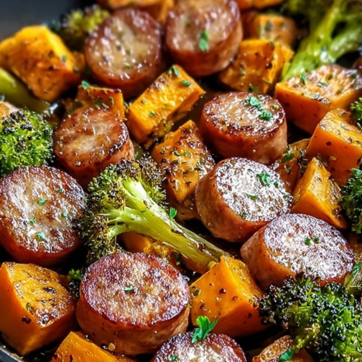Honey Garlic Sausage Sweet Potatoes