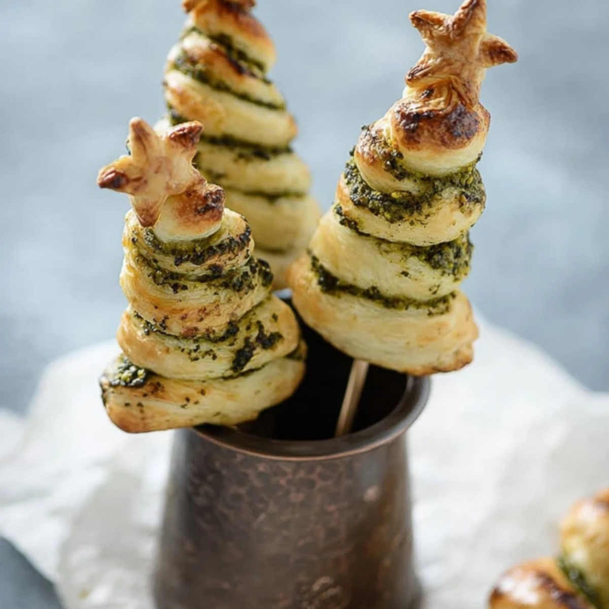Puff Pastry Pesto Christmas Trees