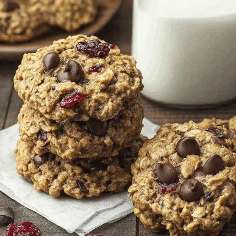Vegan Oatmeal Cranberry Cookies with Chocolate Chips