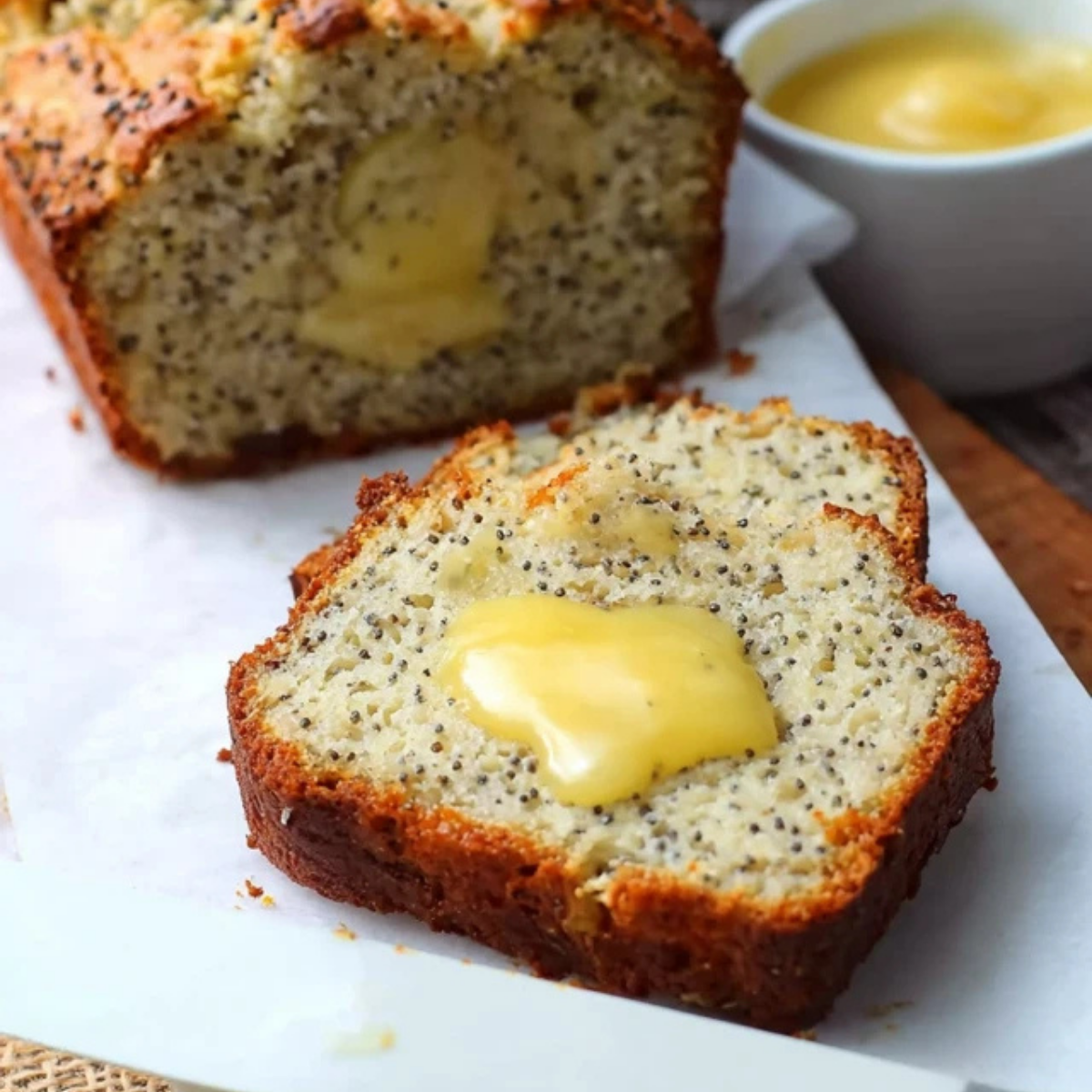 Lemon Poppy Seed Bread with Lemon Curd