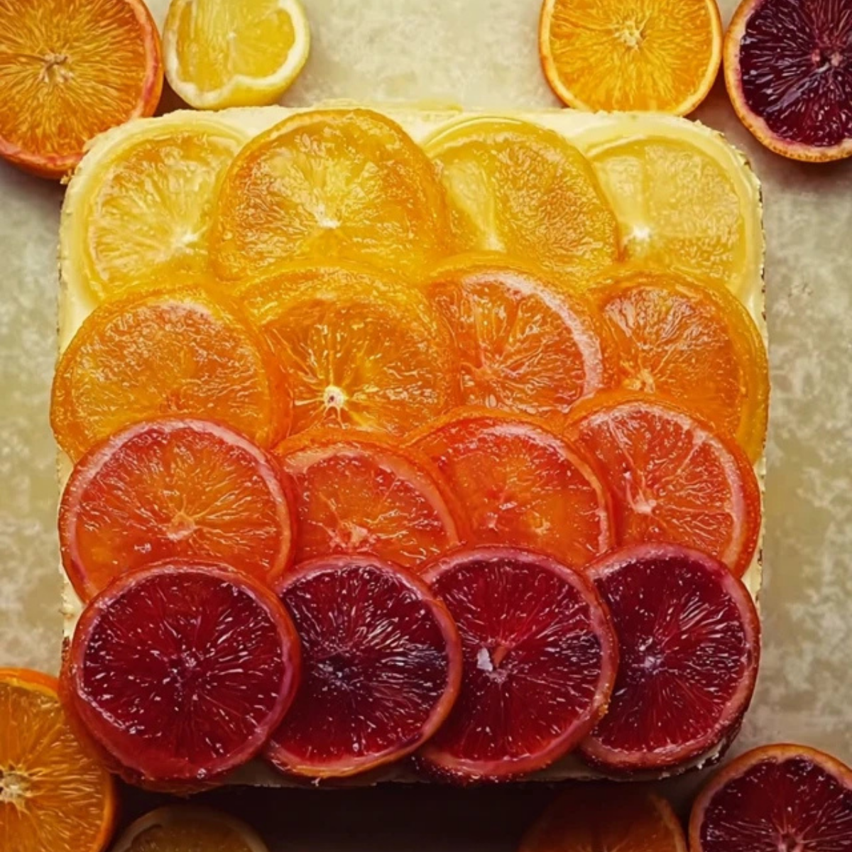 Upside Down Ombré Citrus Cake