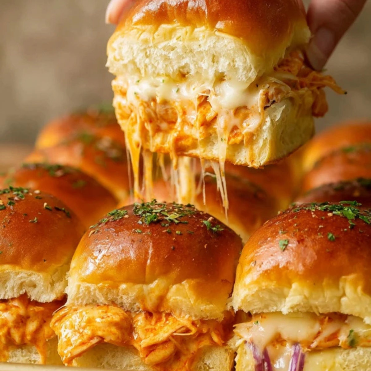 Sheet Pan Buffalo Chicken Sliders