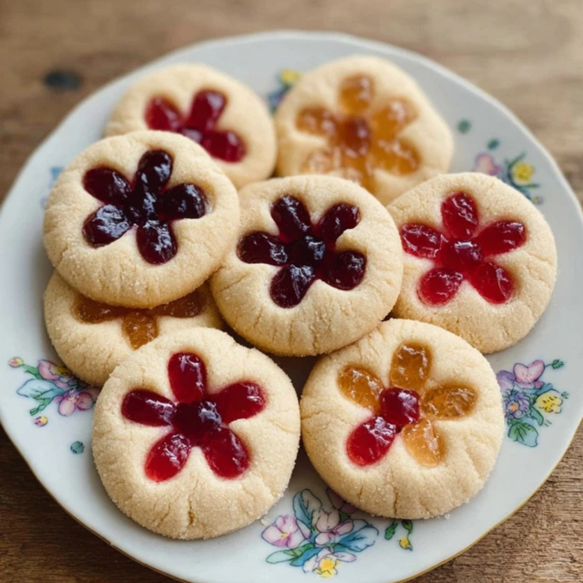 Flower Jam Thumbprint Cookies