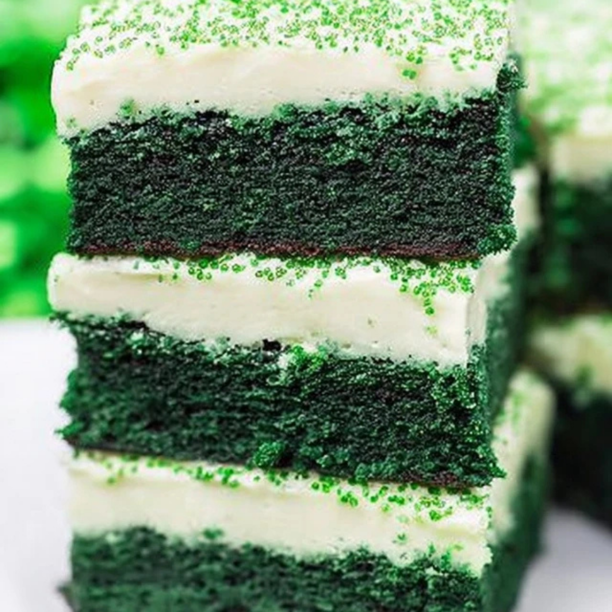 Green Velvet Brownies with Cream Cheese Frosting