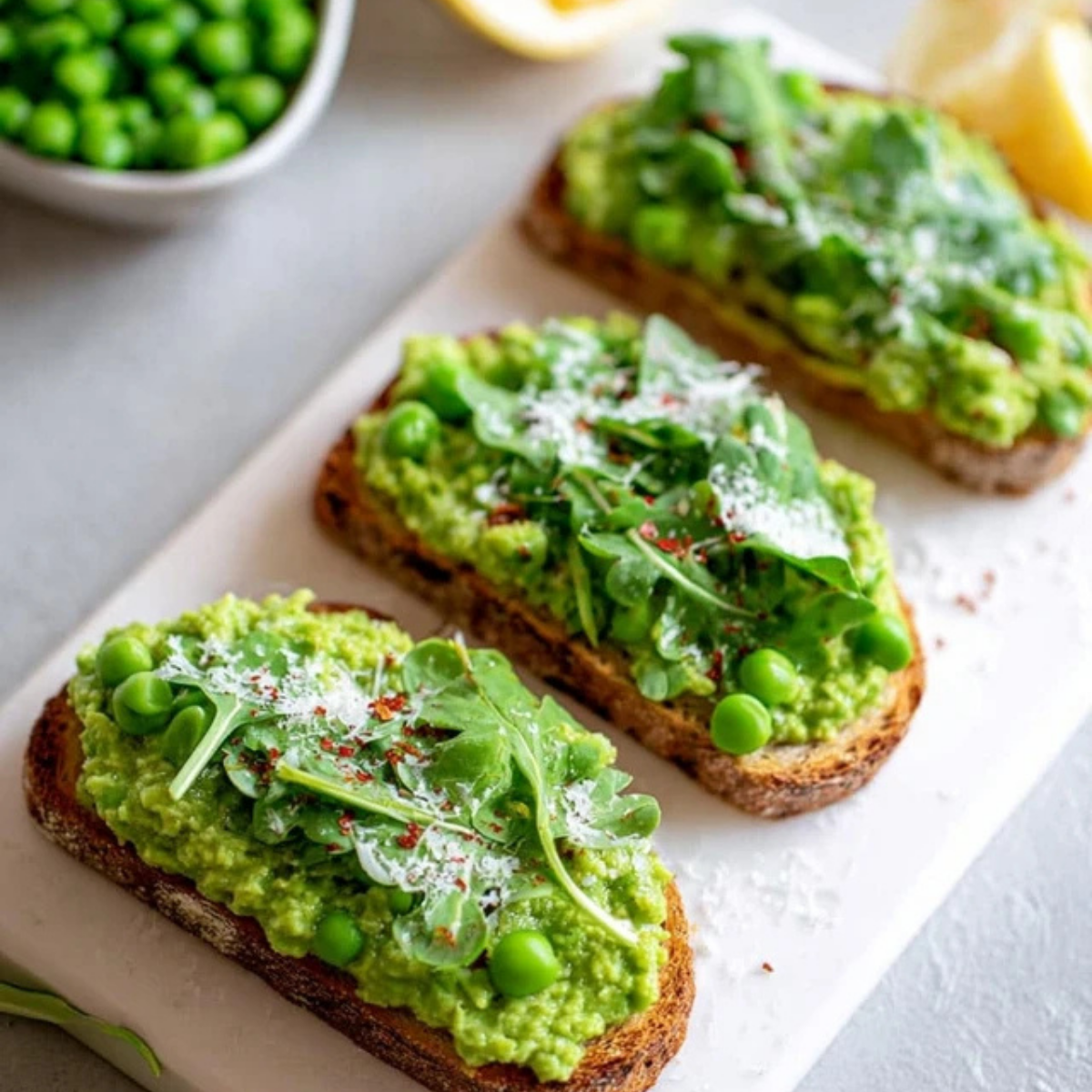 Pea Bruschetta