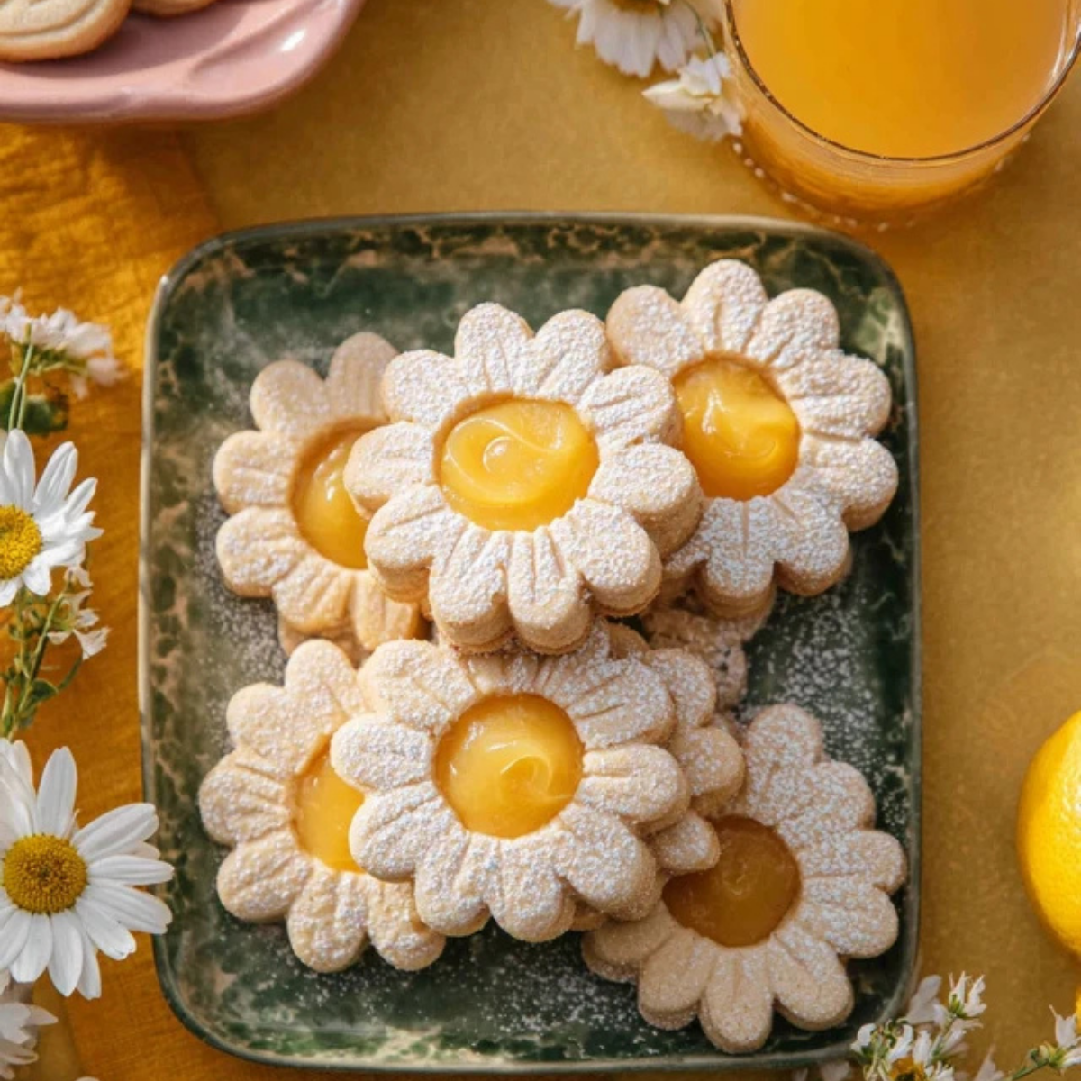 Vegan Lemon Curd Shortbread Cookies