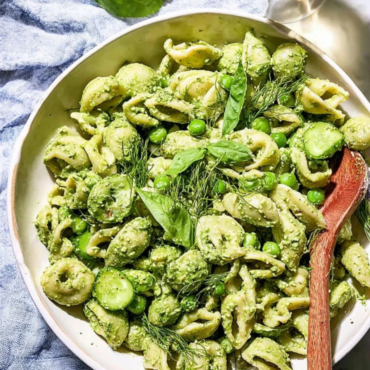 Green Goddess Pasta Salad - Fresh Creamy Herb Favorite - What To Cook
