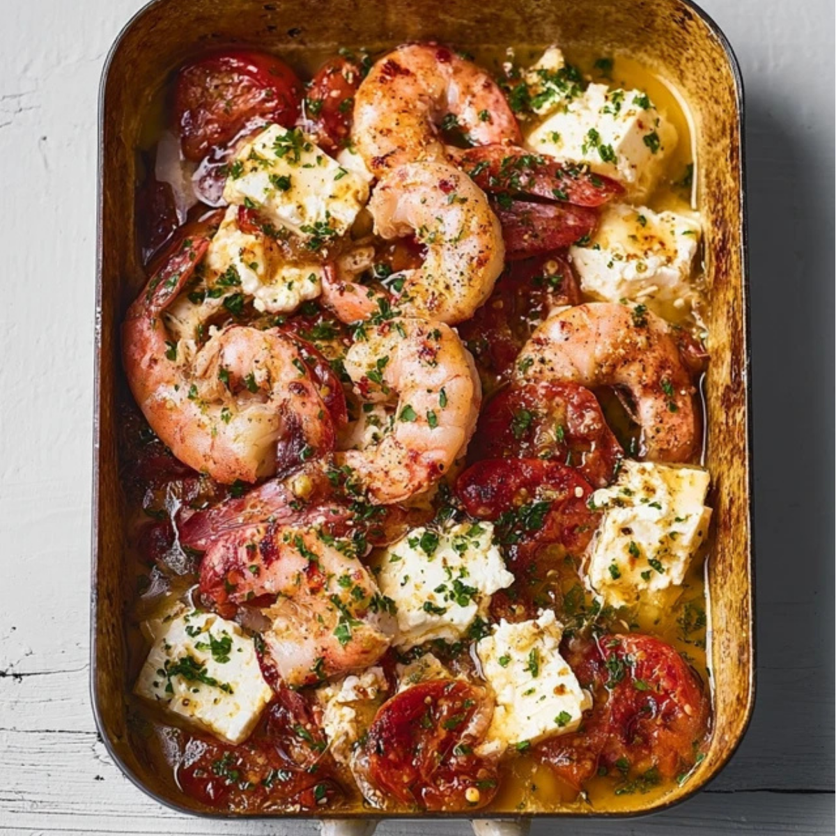 Baked Prawns with Lemon and Feta