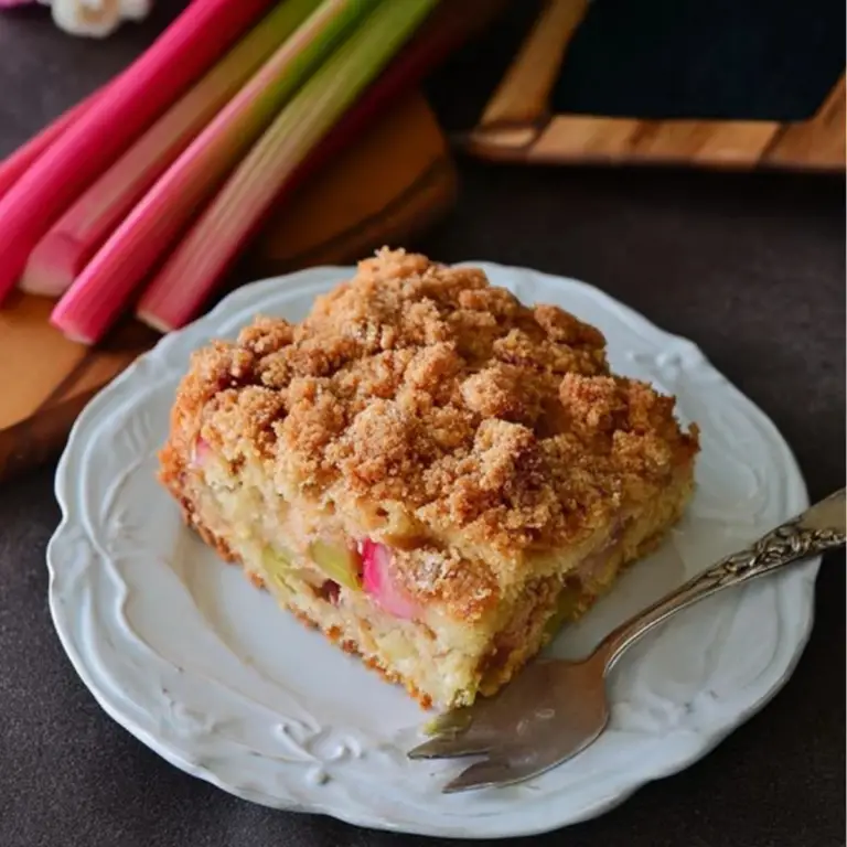 Brown Sugar Topped Rhubarb Cake