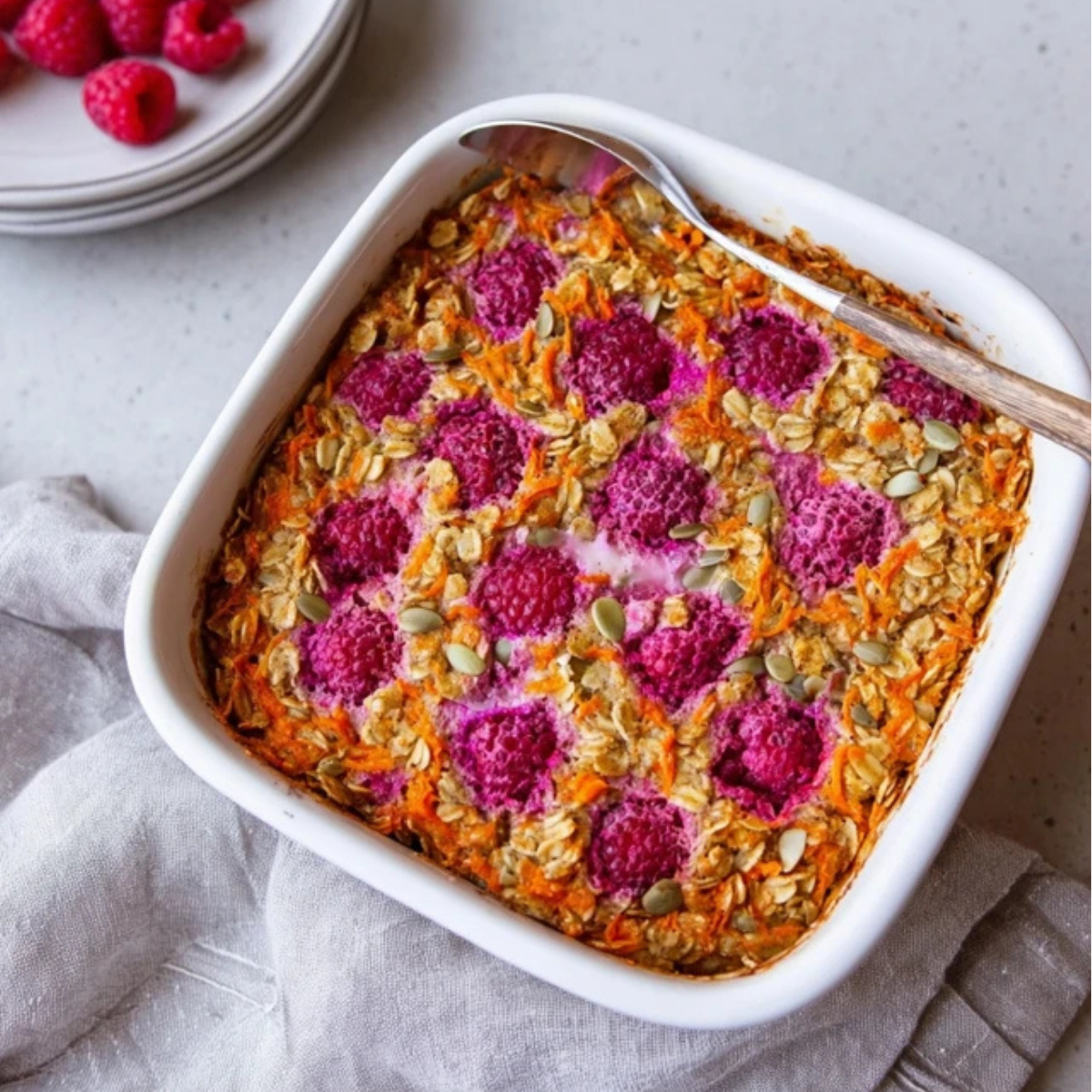 Carrot Raspberry Carrot and Raspberry Baked Oats: A Delicious and Nutritious Breakfast ...